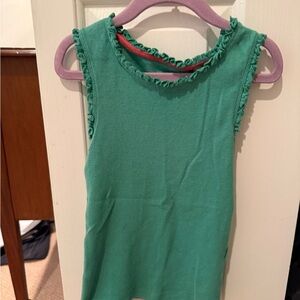 Boden Mint Green Ruffle Trim Top